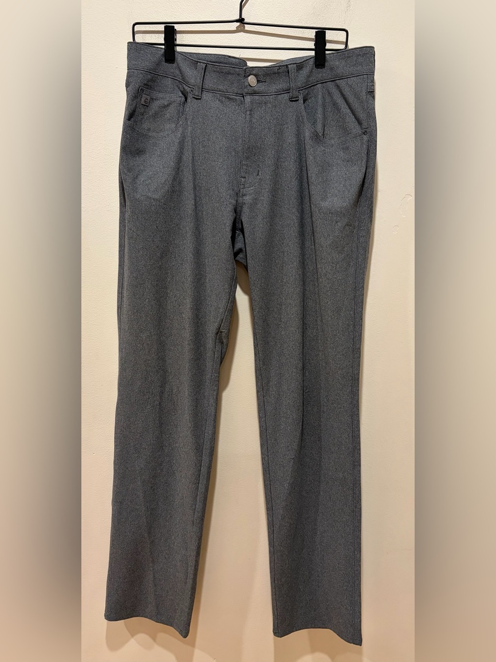 Peter Millar Men's Performance Heathered Grey Casual Dress Pants - Size 33/32